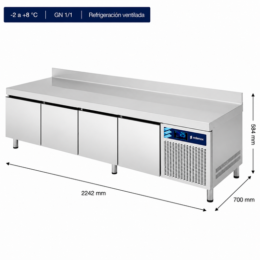 Mesa Refrigerada Altura 600mm Fondo 700 (MPGB-225 HC)