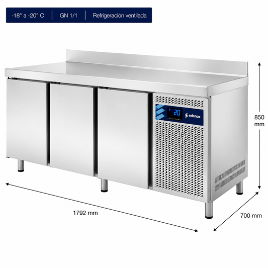 Mesa Refrigerada Mantenimiento Congelados Fondo 700 (MNG-180 HC)