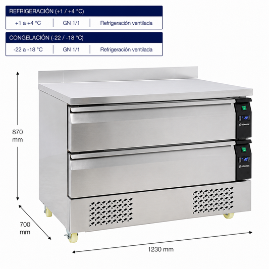 Mesa Refrigerada Flexdrawer Fondo 700 (MPG-120 H MIX)