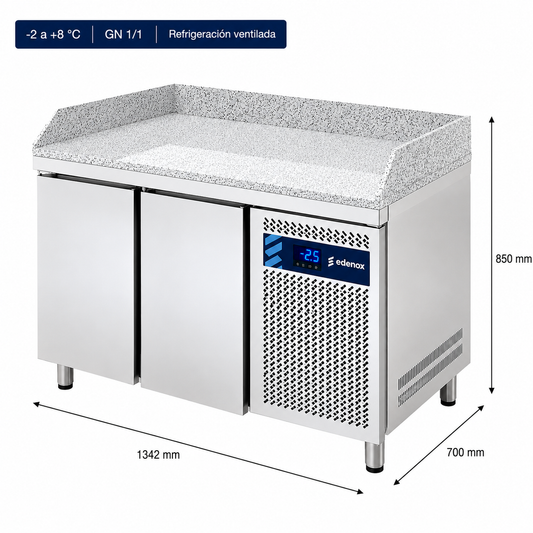 Mesa Refrigerada con Encimera de Granito (MPG-135 HC GR)