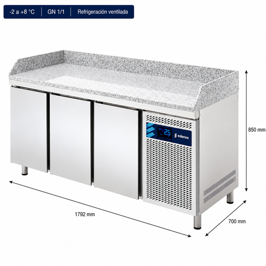 Mesa Refrigerada con Encimera de Granito (MPG-180 HC GR)
