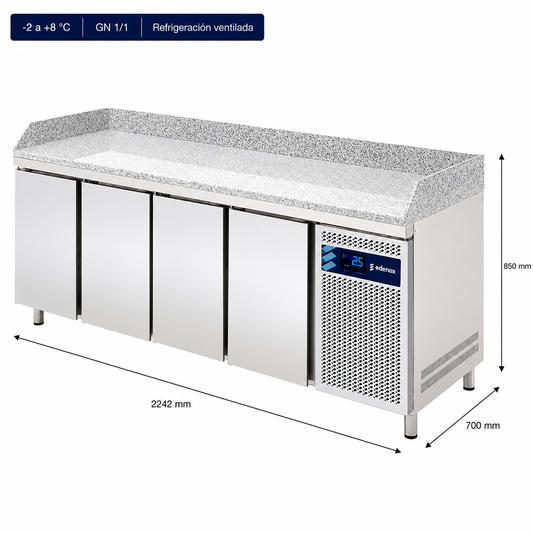 Mesa Refrigerada con Encimera de Granito (MPG-225 HC GR)