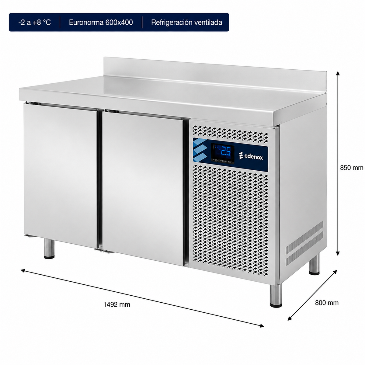 Mesa Refrigerada Euronorma 600x400 (MPP-150 HC) Edenox