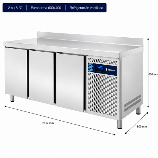 Mesa Refrigerada Euronorma 600x400 (MPP-200 HC)