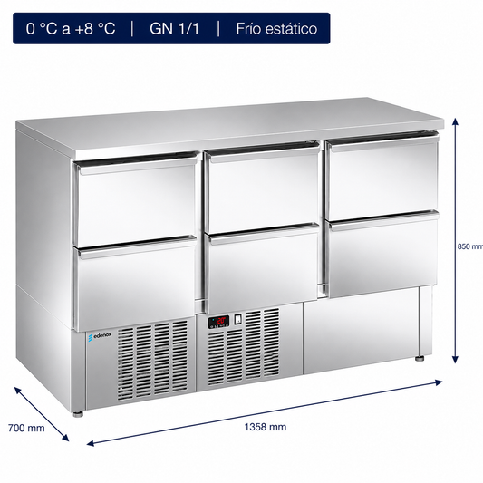 Mesa Refrigerada Compacta (MPG-140 NS HHH)