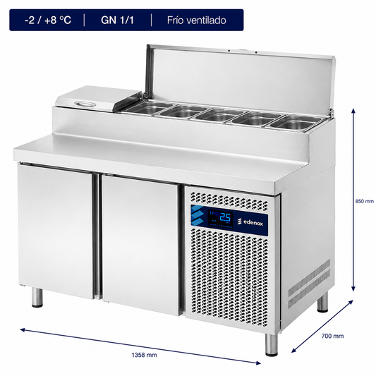 Mesa Refrigerada Expositor de Ingredientes GN 1/3 (MPGE2-135-I HC)