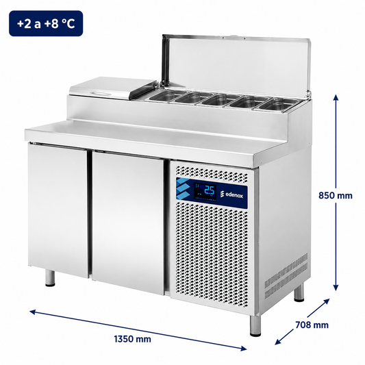 Mesa Refrigerada Expositor de Ingredientes GN 1/4 (MPGE2-135-I HC)
