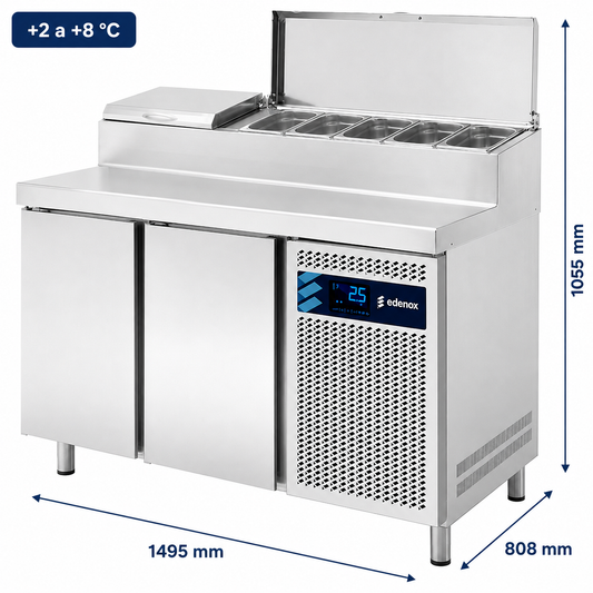 Mesa Refrigerada Expositor de Ingredientes GN 1/3 (MPPE2-150-I HC)