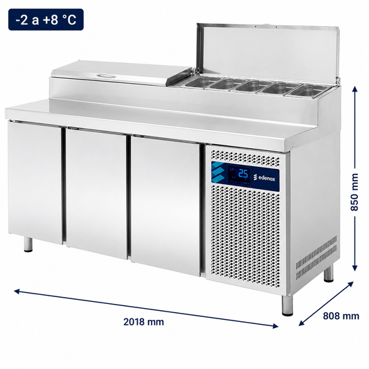 Mesa Refrigerada Expositor de Ingredientes GN 1/3 (MPPE2-200-I HC)