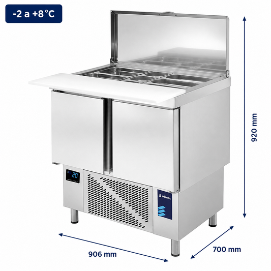 Mesa Refrigerada Compacta GN 1/6 (MPGE-100 HC)