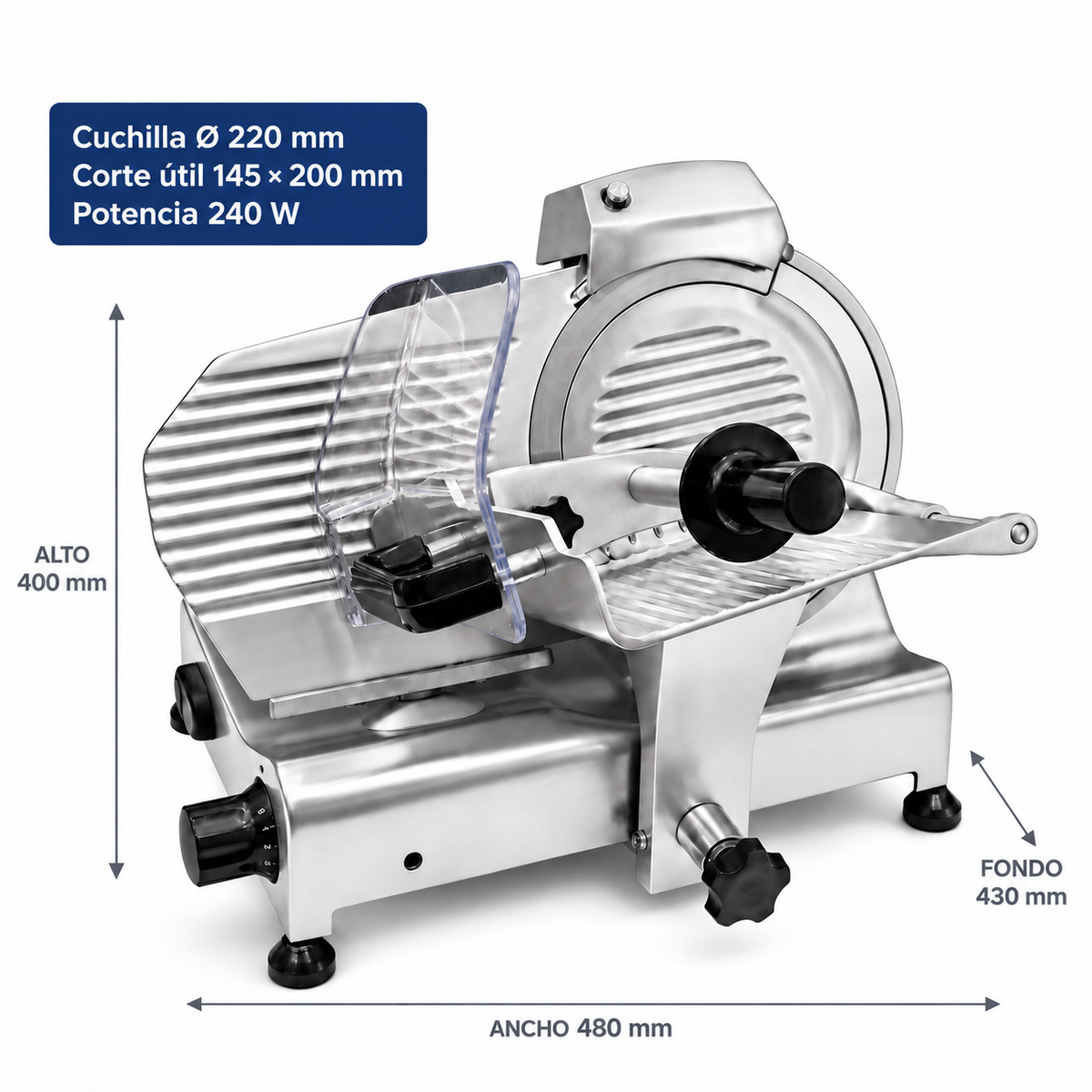 Cortadora de fiambres ROMAGSA SXE220 · Disco 220 mm