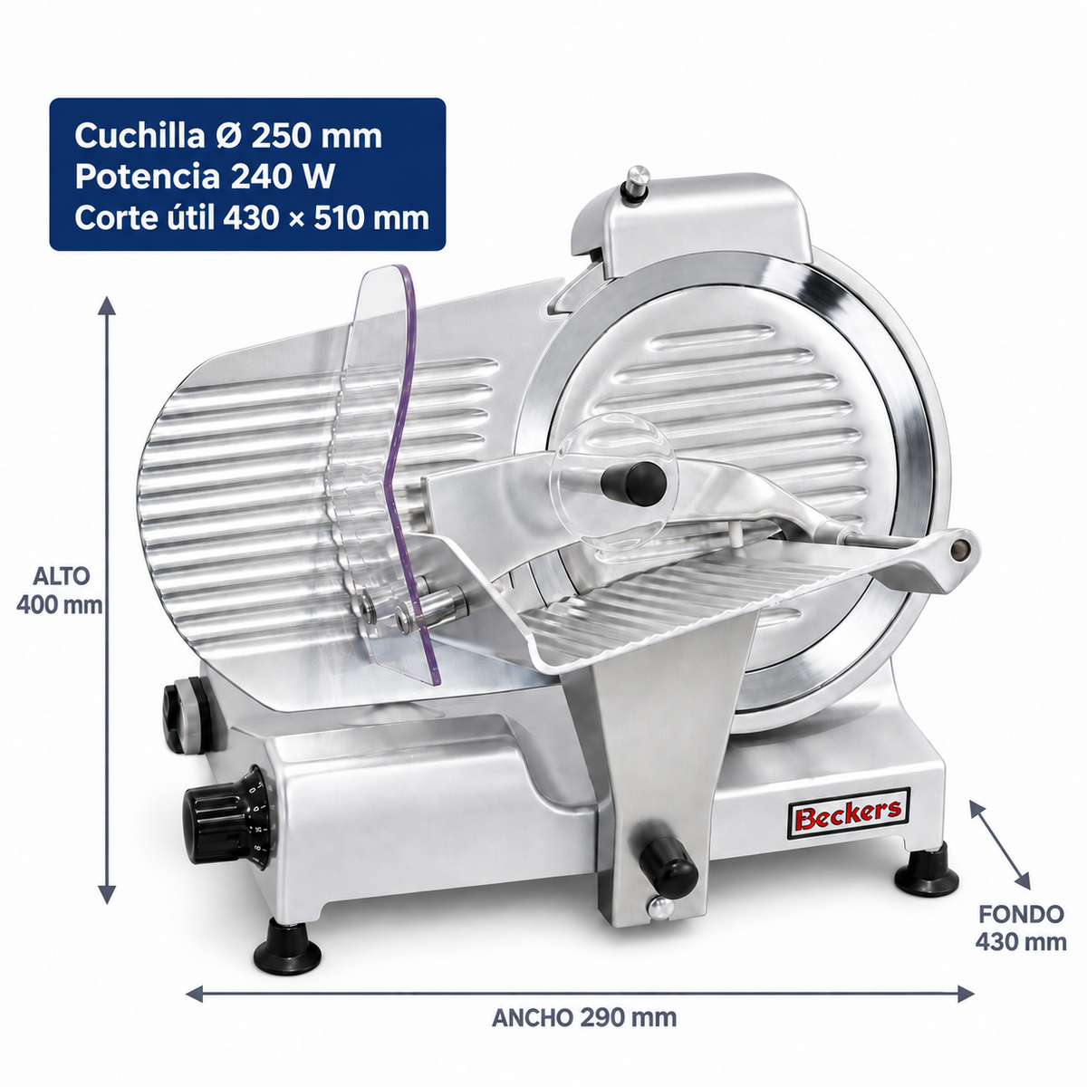 Cortadora de fiambres ROMAGSA SXE250 · Disco 250 mm