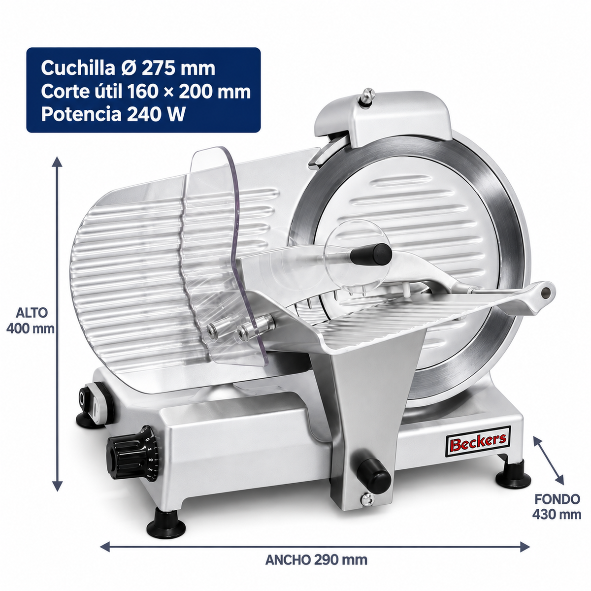 Cortadora de fiambres ROMAGSA SXE275 · Disco 275 mm