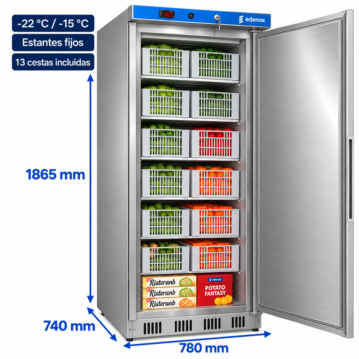 Armario Congelador Epoxi (ANS-651 Inox ) Con cestas