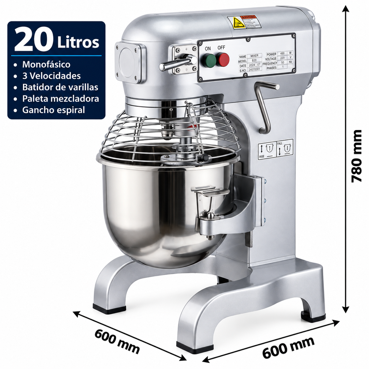 Batidora planetaria Romagsa B20CT · 20 litros