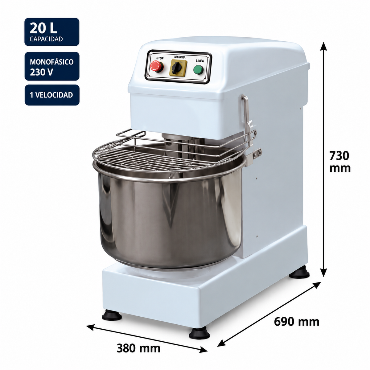 Amasadora Espiral Romagsa SP20H - 20 Litros