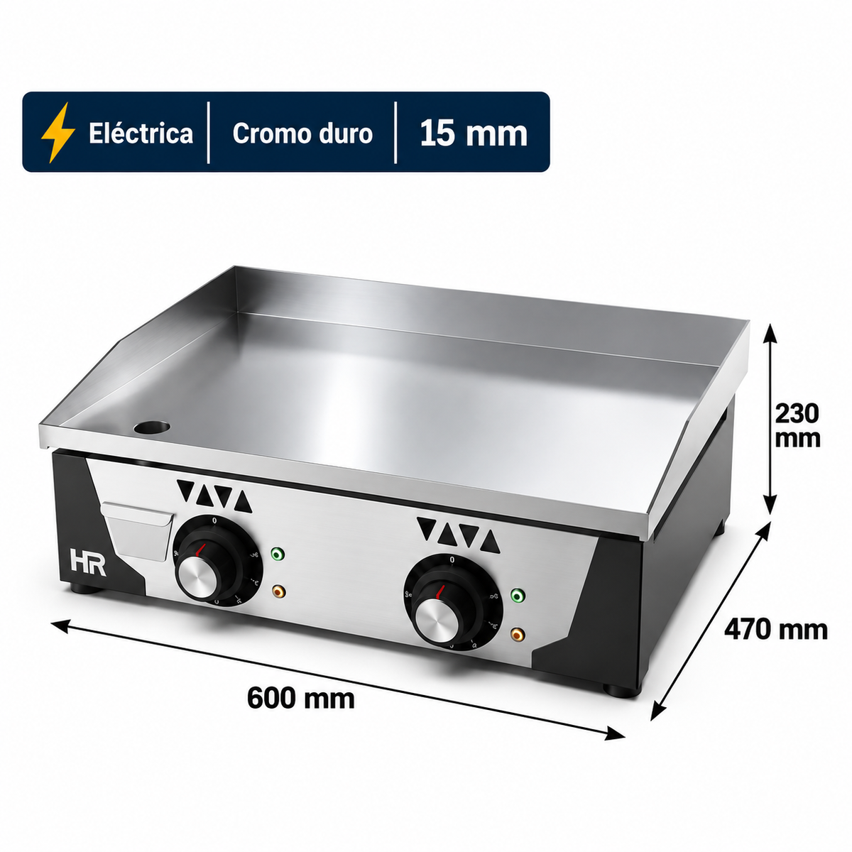 Plancha eléctrica HR Fainca PLCE6100CR cromo 15 mm
