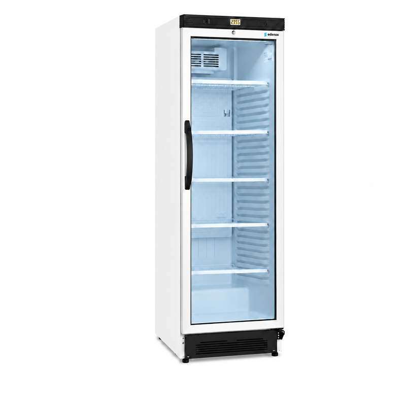 Armario Expositor Refrigerado de Cristal (APE-451-C S1) sobre fondo blanco