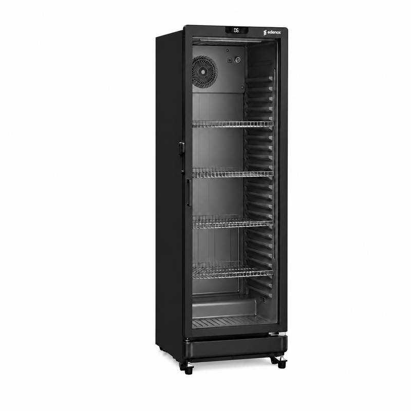 Armario Expositor Refrigerado de Cristal (APE-451-C S2 BLACK) sobre fondo blanco
