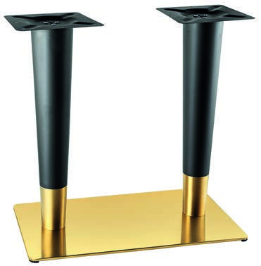 Pie de mesa cuadrada cónica · oro+negro · Pie de mesa cuadrada cónica · oro+negro