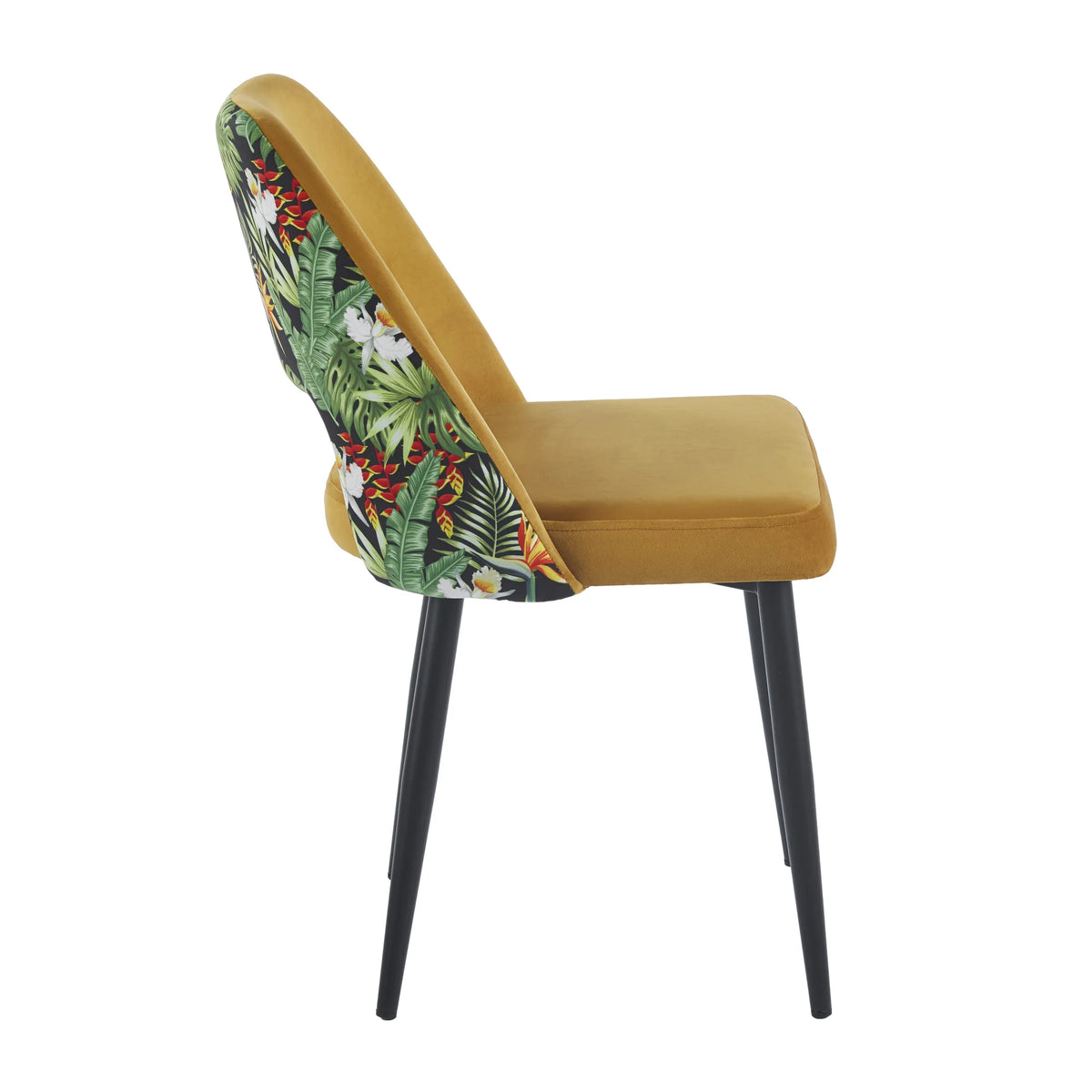 Silla Frodita Floral · Silla de Terciopelo Frodita Floral - Mostaza