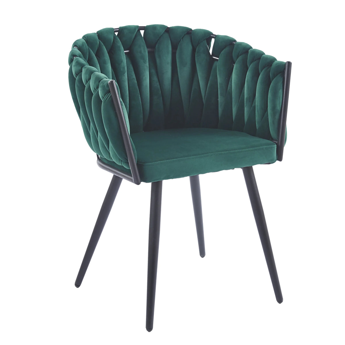 Silla Lora · Silla Comedor Terciopelo Trenzado Lora - Verde