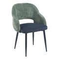 Silla Iris · Silla de Comedor Tapizada Antimanchas Iris - VERDE-AZUL OSCURO