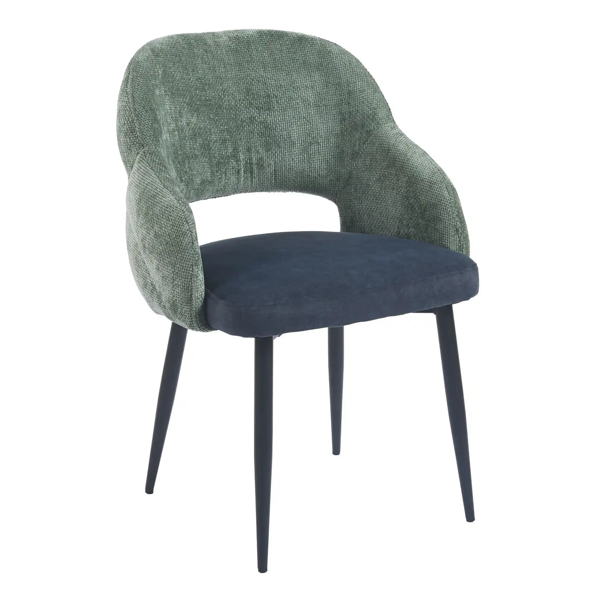 Silla Iris · Silla de Comedor Tapizada Antimanchas Iris - VERDE-AZUL OSCURO