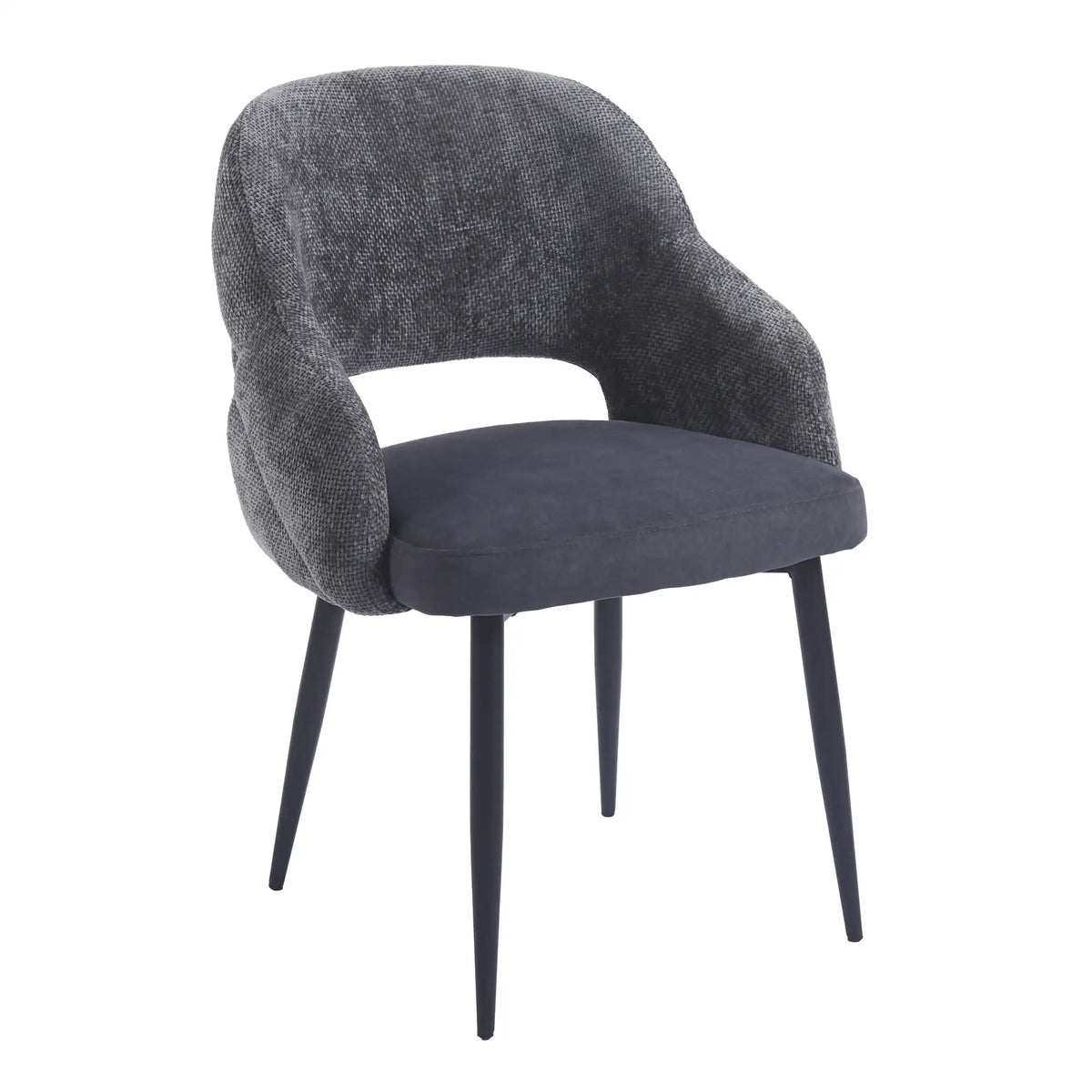 Silla Iris · Silla de Comedor Tapizada Antimanchas Iris - GRIS-GRIS OSCURO