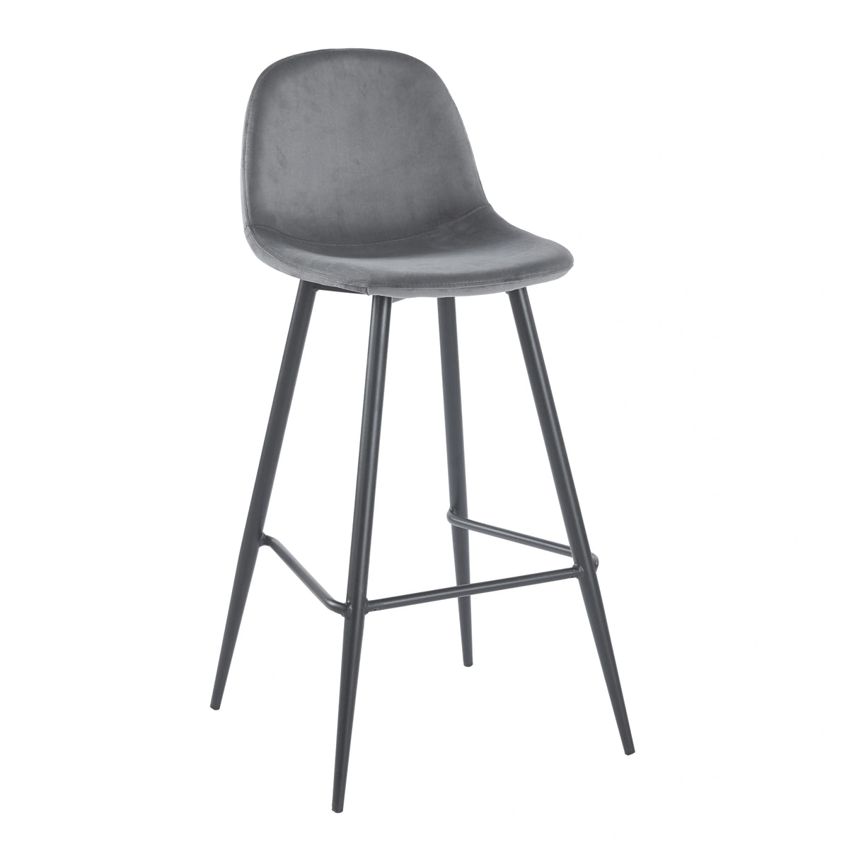 Taburete Simp · Taburete Alto de Terciopelo Simp - Gris