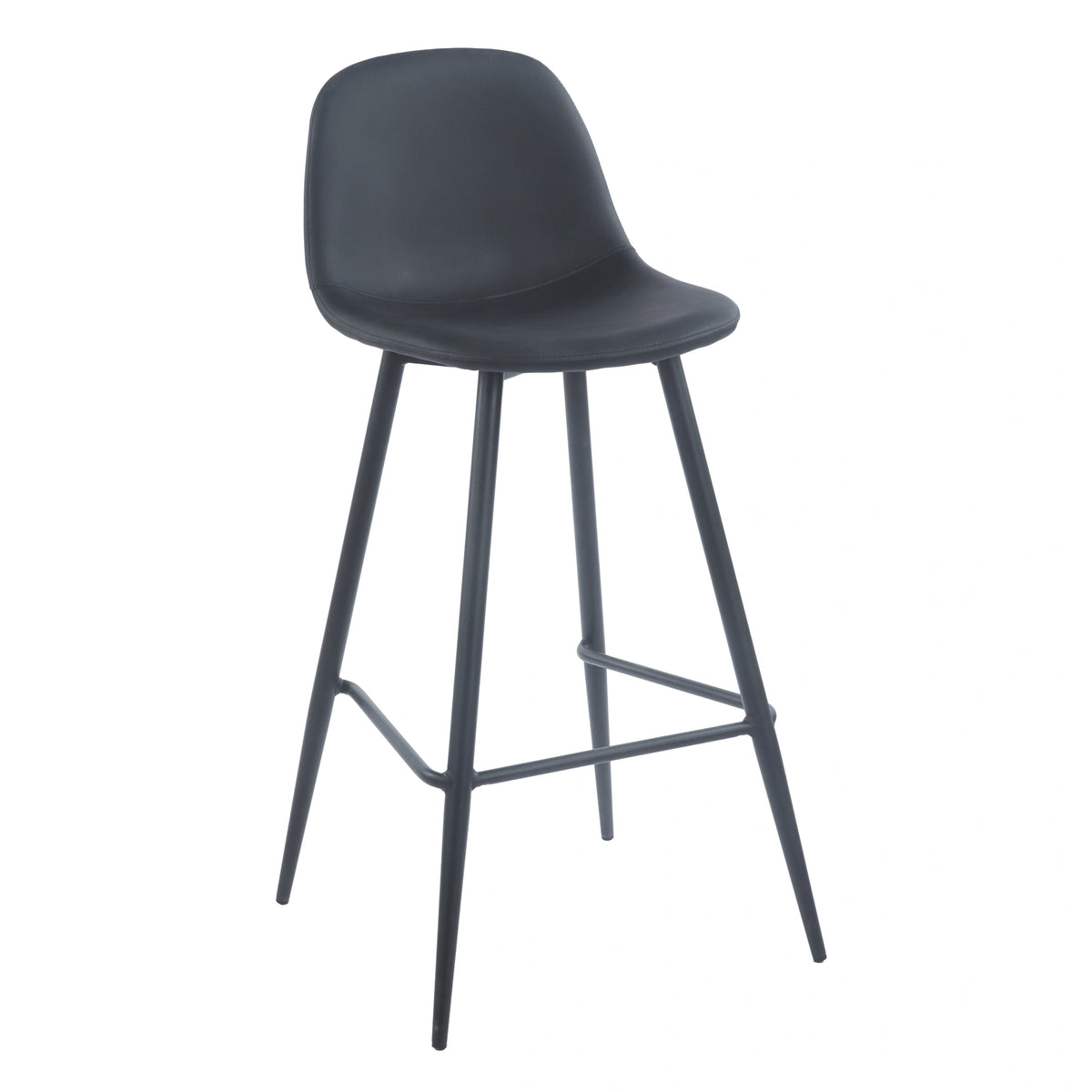 Taburete Simp Polipiel · Taburete Alto Polipiel Simp con Respaldo - Negro