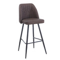 Taburete Lux · Taburete Alto Tapizado con Respaldo Lux - Café
