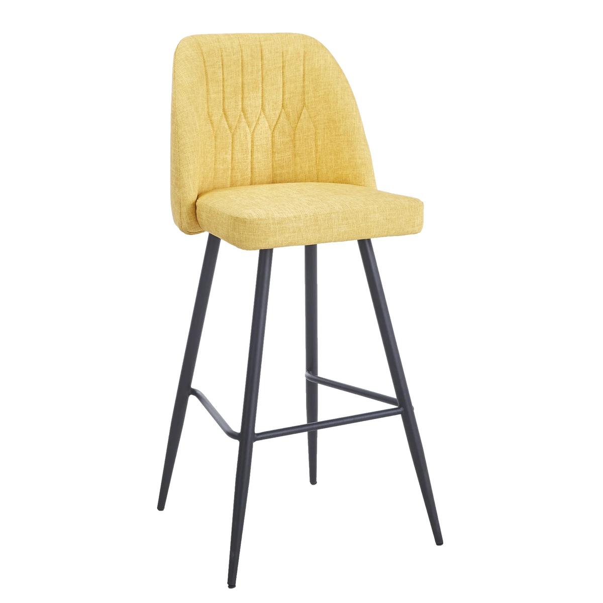 Taburete Lux · Taburete Alto Tapizado con Respaldo Lux - Mostaza