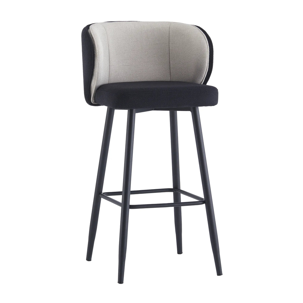 Taburete Celia · Taburete Alto Respaldo Celia Tapizado - Negro