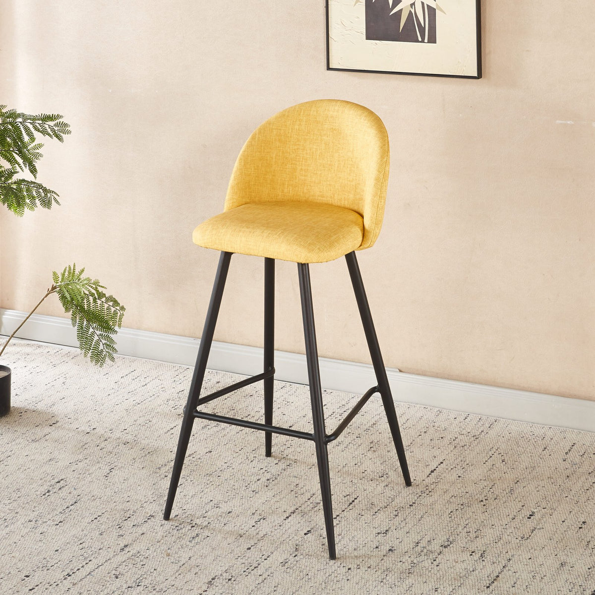 Taburete Yumi Polipiel Textil · Taburete de Polipiel Textil Yumi - Mostaza