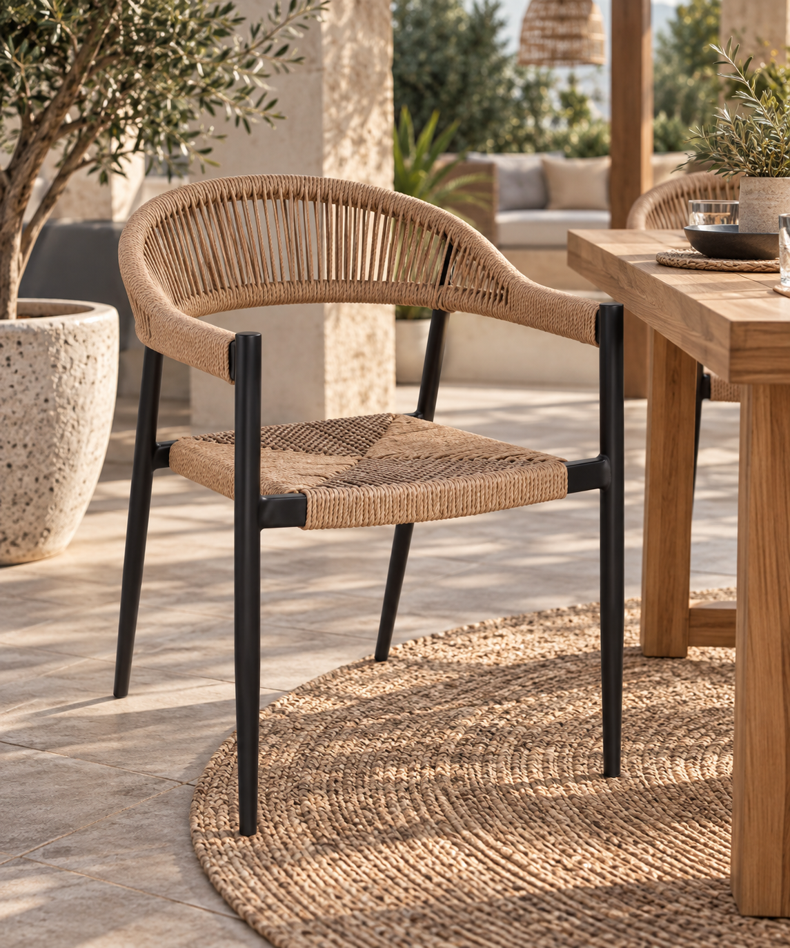 Silla Kuka · Silla de Terraza Kuka Cuerda Sintética - Marrón
