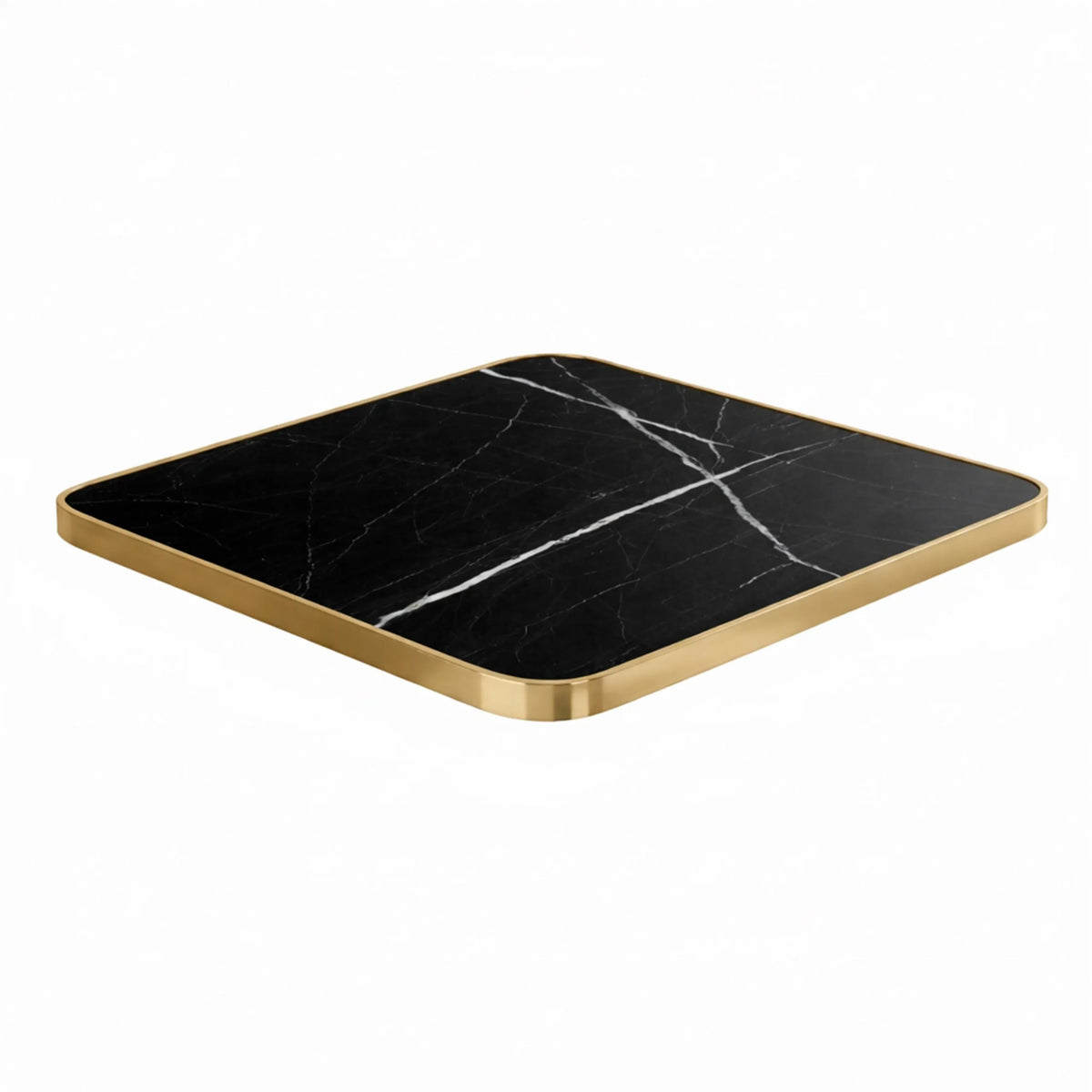 Tablero multicapa mármol negro · canto dorado · Tablero multicapa mármol negro · canto dorado