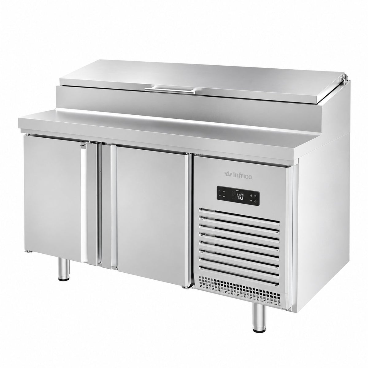 Mesa refrigerada para ensaladas Infrico BMGN 1470 EN sobre fondo blanco