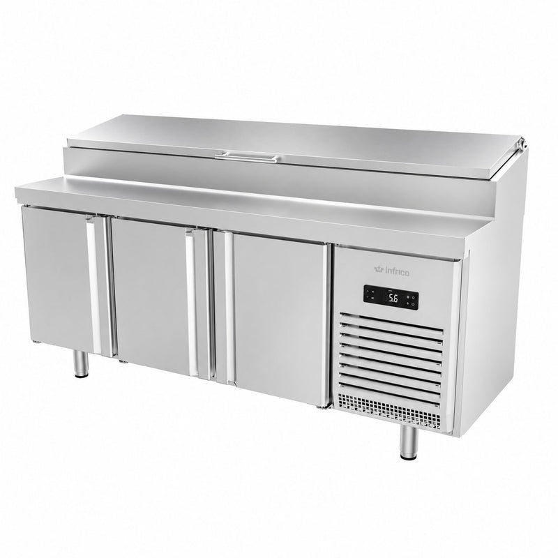 Mesa refrigerada para ensaladas Infrico BMGN 1960 EN sobre fondo blanco