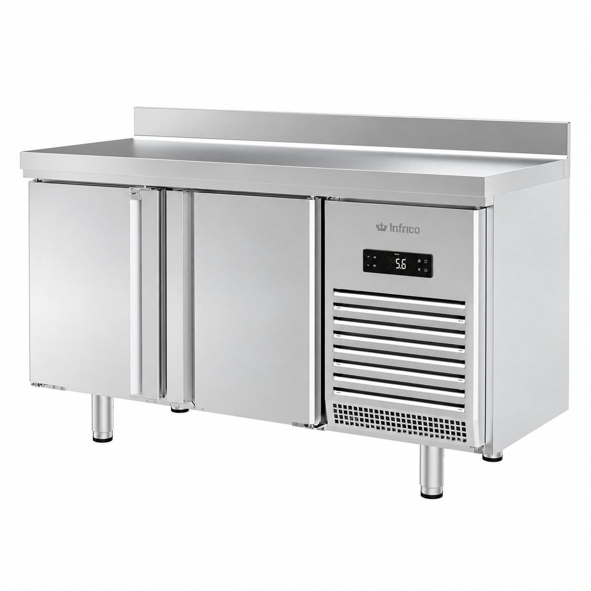 Mesa refrigerada fondo 600 Infrico BMPP 1500 II sobre fondo blanco