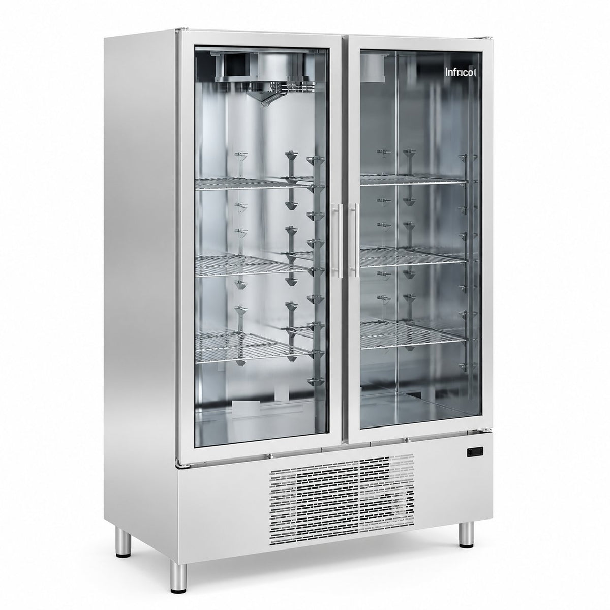 Armario refrigerado I-Line con puerta de cristal Infrico IAN1002CR sobre fondo blanco