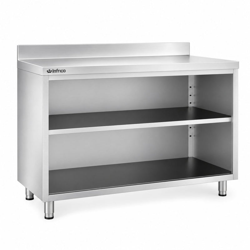 Mueble estantería inox I-Line Infrico IEST150 sobre fondo blanco