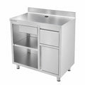 Mueble cafetero inox I-Line Infrico IMC100 sobre fondo blanco