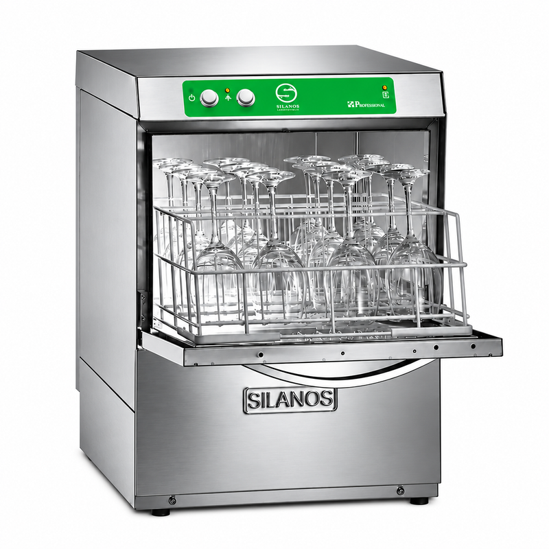 Lavavasos Silanos E-35 con cesta de 350 × 350 mm, vista del producto sobre fondo blanco