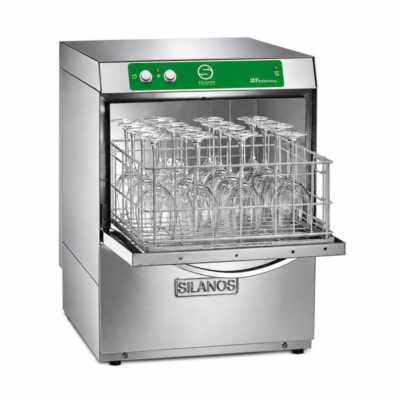 Lavavasos Silanos E-40 · Cesta 400 × 400 mm · Sin bomba de desagüe, vista del producto sobre fondo blanco