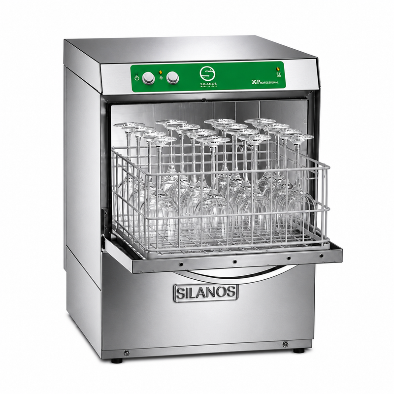 Lavavasos Silanos E-40B · Cesta 400 × 400 mm · Con bomba de desagüe, vista del producto sobre fondo blanco