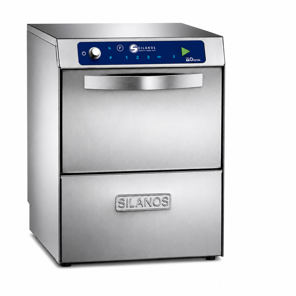 Lavavasos Silanos S-050B · Cesta 500 × 500 mm · Con bomba de desagüe sobre fondo blanco