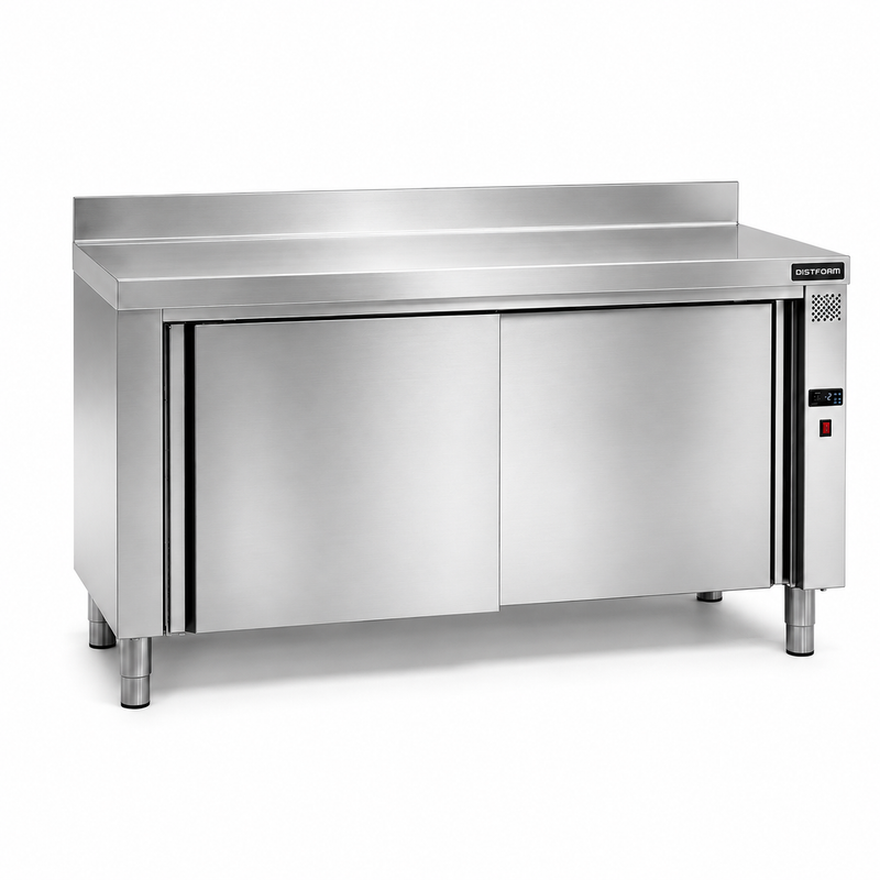 Mesa Caliente Mural Gama 600 con Encimera 1200x600x850mm - 2000W - 230V/50Hz sobre fondo blanco