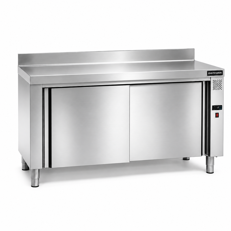 Mesa Caliente Mural Gama 600 con Encimera 1400x600x850mm - 2000W - 230V/50Hz sobre fondo blanco