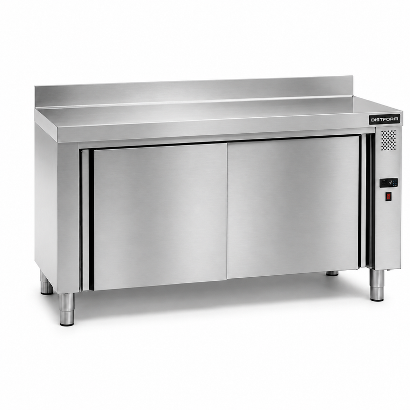 Mesa Caliente Mural Gama 600 con Encimera 1600x600x850mm - 3000W - 230V/50Hz sobre fondo blanco